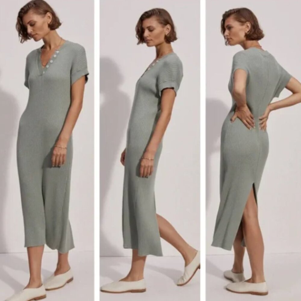 Varley Aria Short-Sleeve Knit Midi Dress